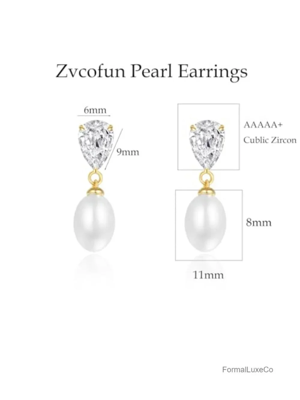 Trendy Dainty Dangle Earrings 14K Gold Plated Drop Earrings Pearl CZ Diamond